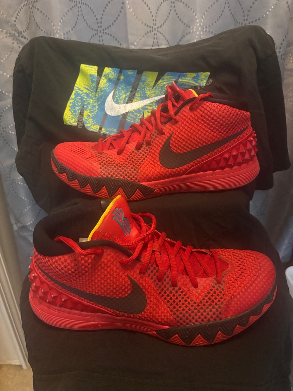 Nike Kyrie 1 deceptive Red and Black Performance Basketball Sneakers